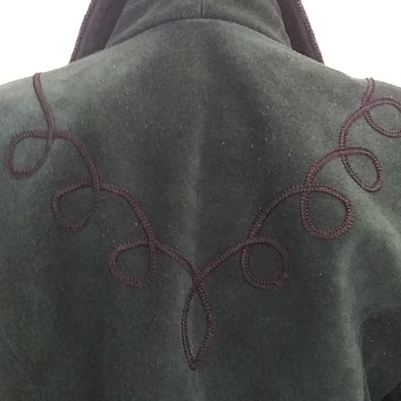 💚🤠 Western Leather Jacket Dark Green/Blk Sz M - Picture 5 of 9